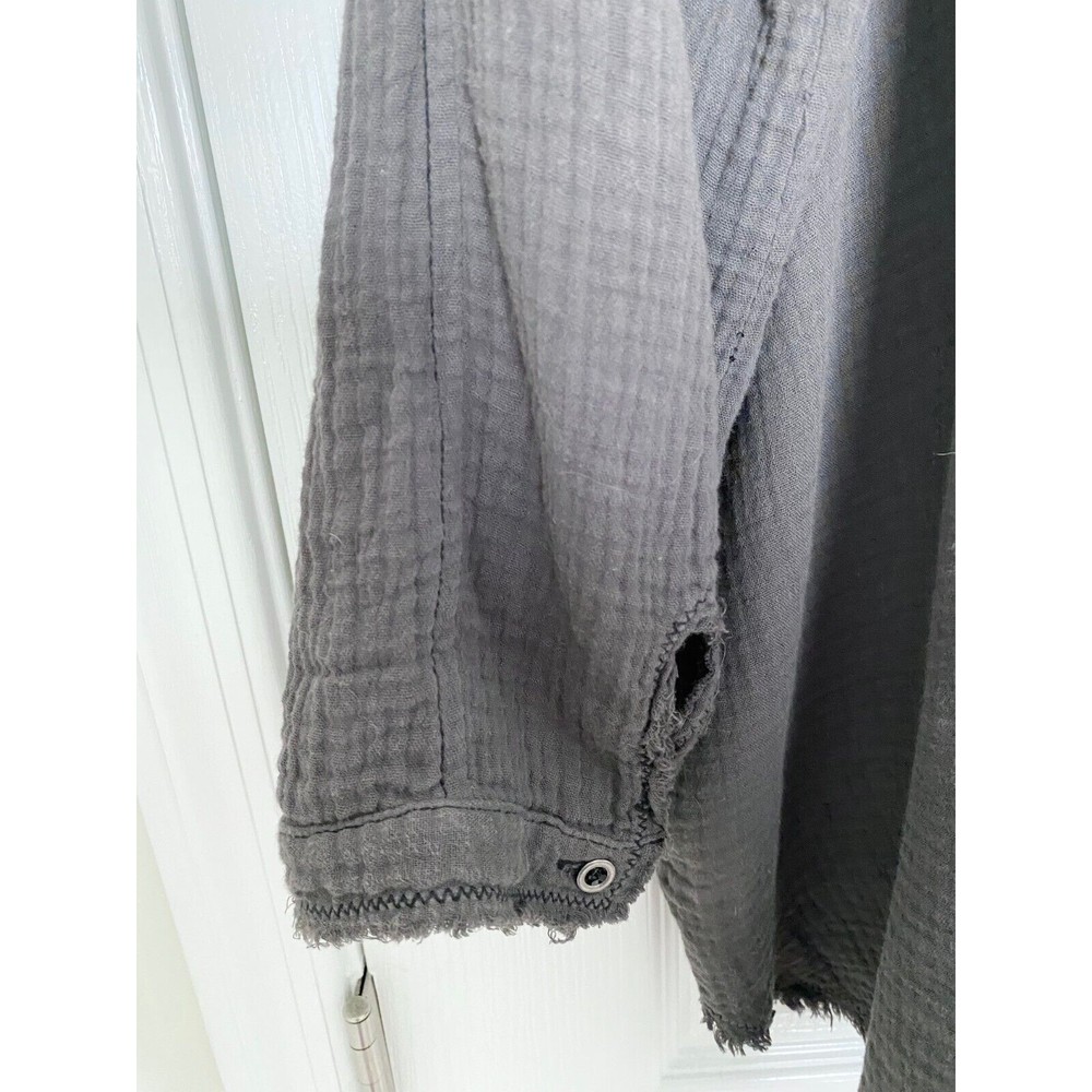 WE the FREE PEOPLE Charcoal Gray Cotton Summer Daydream Gauzy Tunic L = 12/14 - Picture 6 of 9